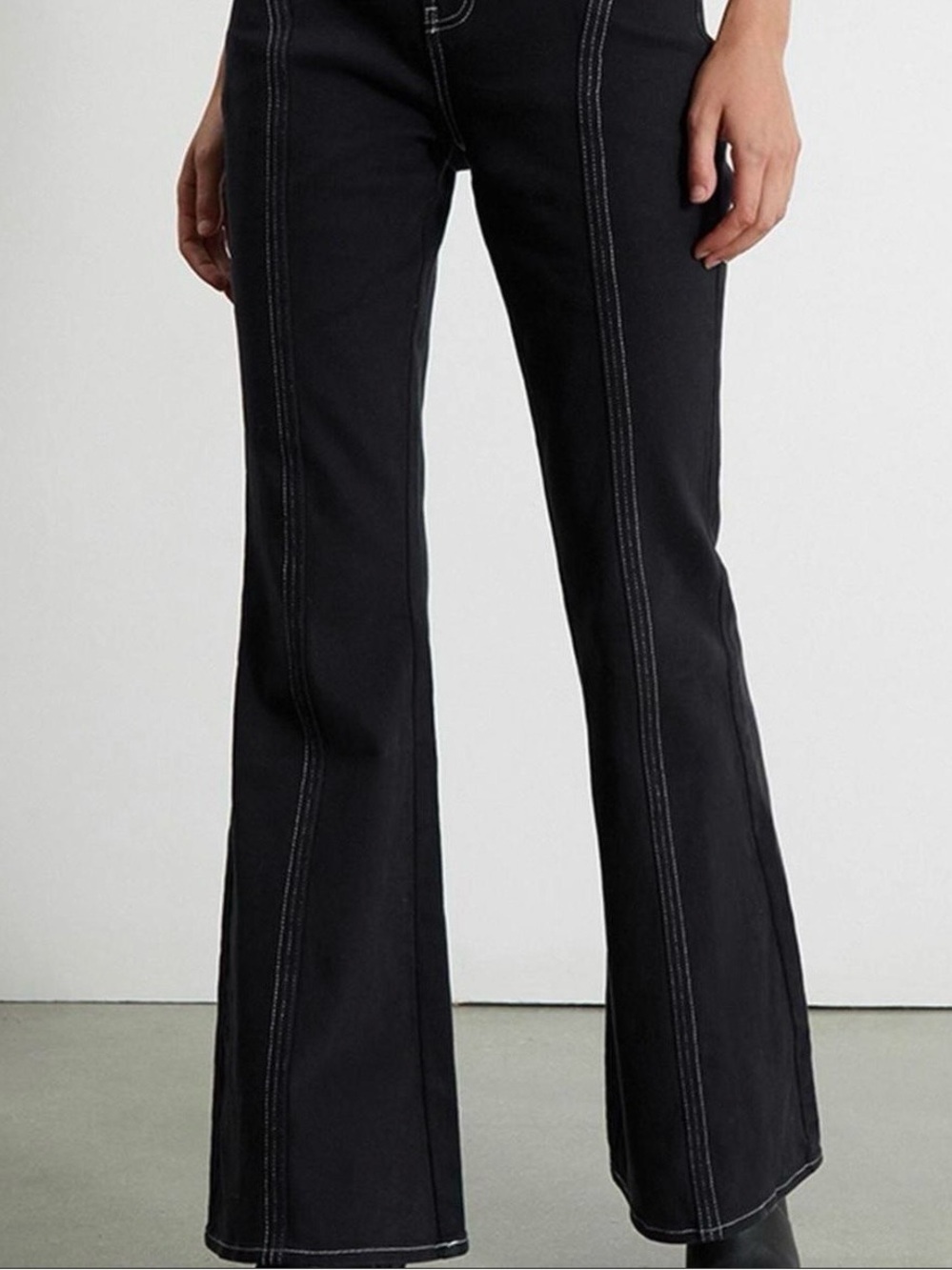 Y2K PacSun Women’s Black High Rise Flare Jeans Size 26 boho,Grunge,Whimsygoth, - Picture 2 of 15